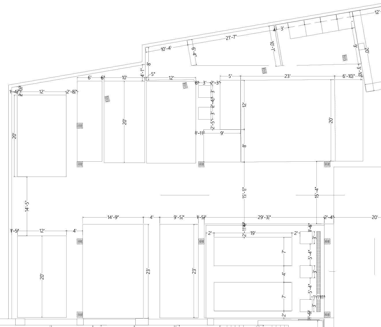 Architectural plan showing the proposed upper-level parts storage and customer facilities